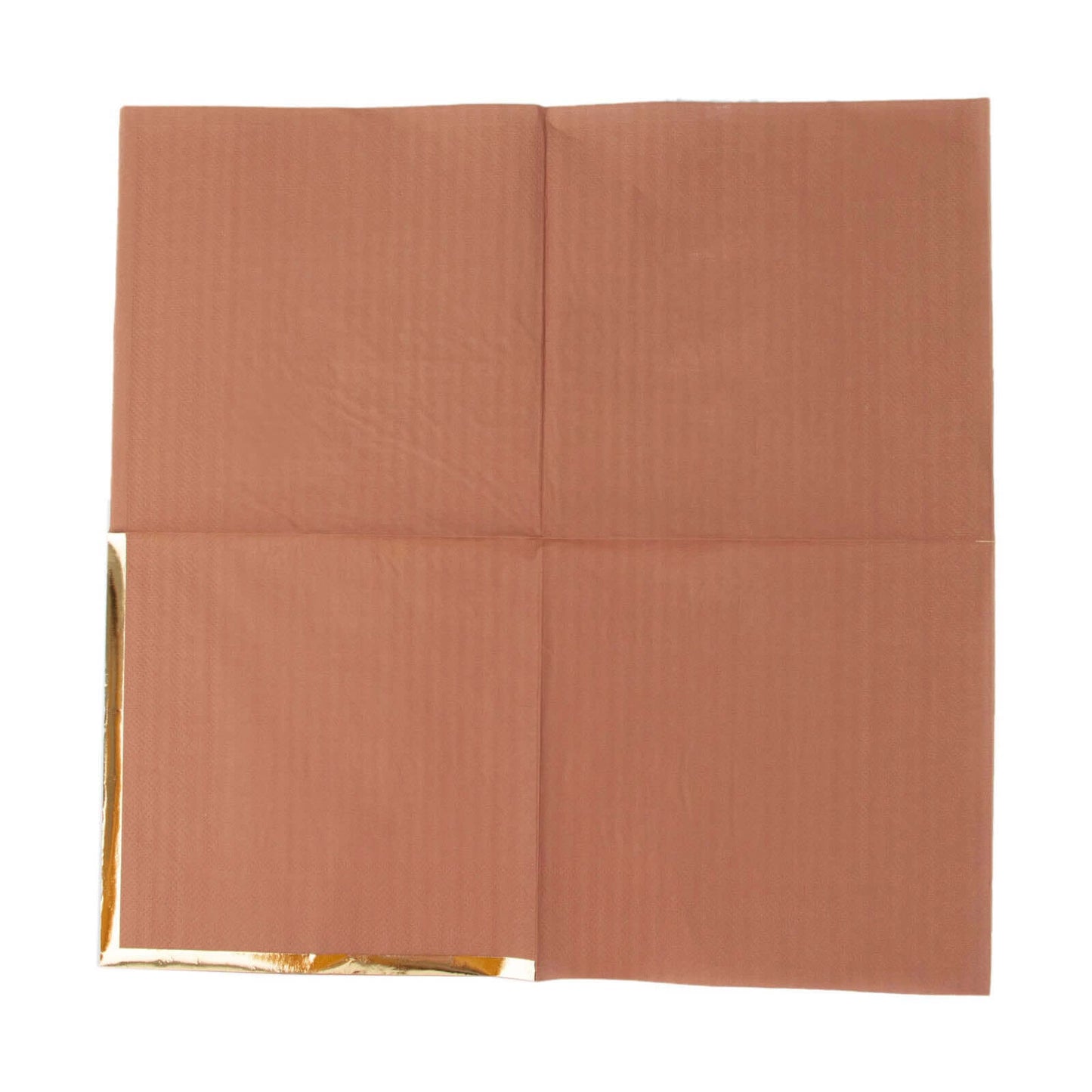 50-Pack Paper Beverage Napkins with Gold Foil Edge Terracotta (Rust) - Disposable 2 Ply Cocktail Napkins for Events 6.5"x6.5"