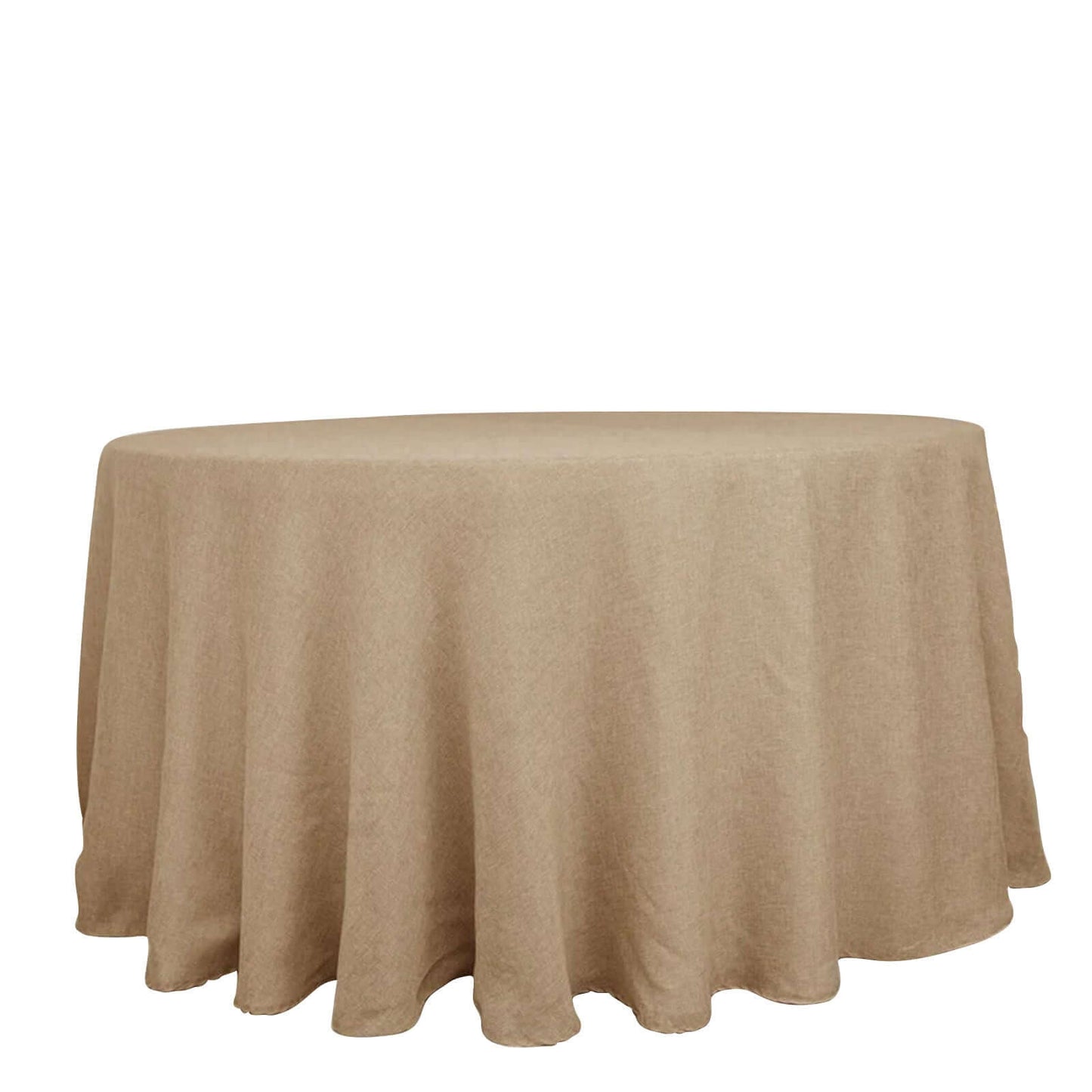 Faux Burlap Jute 108" Round Tablecloth Natural - Rustic Event Table Linen