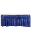 Satin 14ft Table Skirt Navy Blue - Pleated Double Drape Table Cover