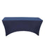 Stretch Spandex 96"x30" Rectangle Table Cover Navy Blue - Durable Form-Fitting Tablecloth
