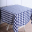 Polyester 54"x54" Square Tablecloth White/Navy Blue - Checkered Buffalo Plaid Design for Casual Table Settings