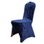 Crushed Velvet Spandex Banquet Chair Cover Fitted Slipcover Navy Blue - Stretch 190GSM Slipcover with Foot Pockets