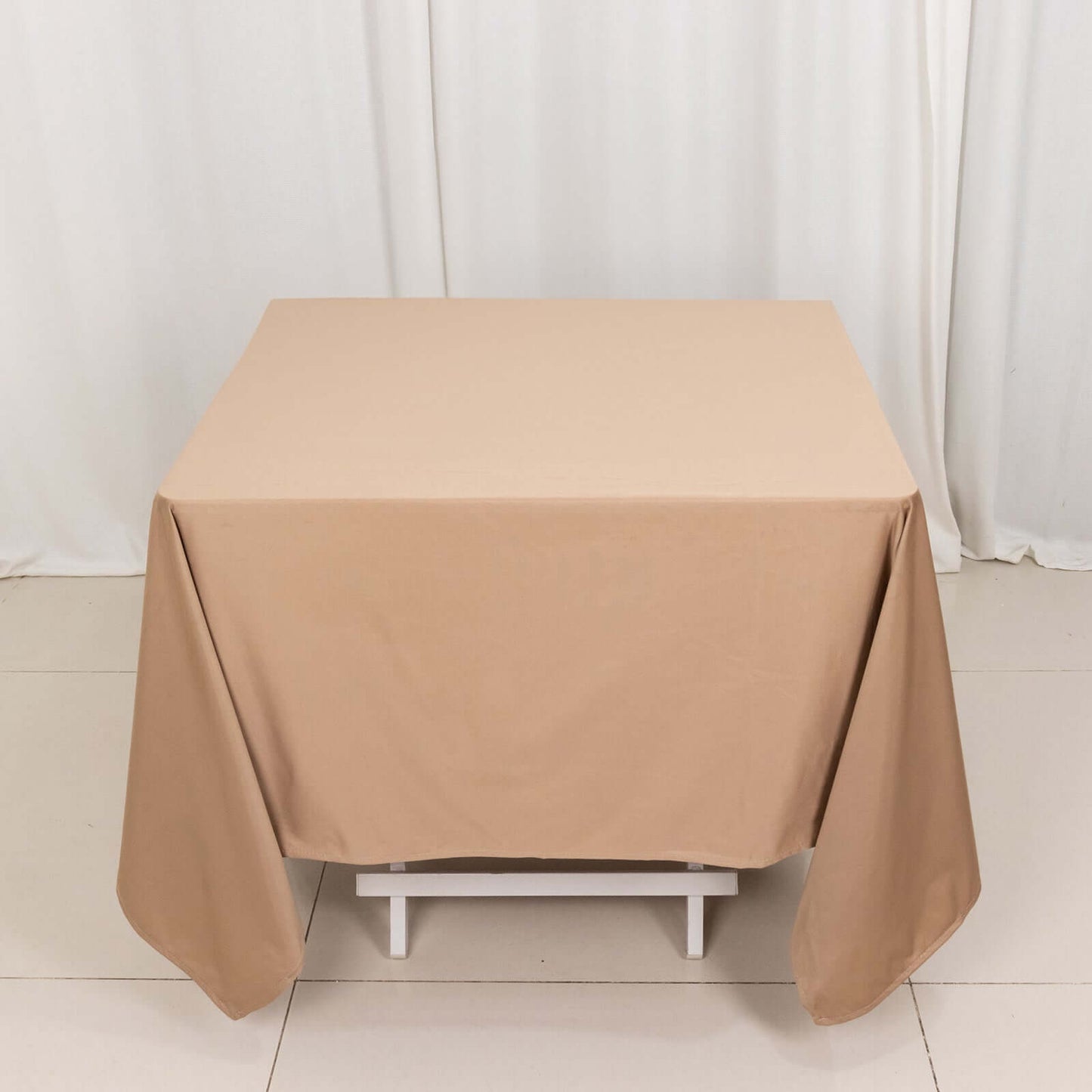 Scuba Square 70"x70" Tablecloth Nude - Wrinkle Free & Stain Resistant Table Cover