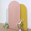 7ft Rose Gold Shimmer Tinsel Spandex Chiara Backdrop Stand Cover For Fitted Round Top Wedding Arch
