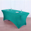 Stretch Spandex 6ft Rectangle Tablecloth Peacock Teal - Durable Form-Fitting Table Cover
