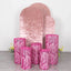 Set of 5 Fuchsia Wave Mesh Cylinder Pedestal Stand Covers with Embroidered Sequins, Pillar Prop Covers - 160 GSM