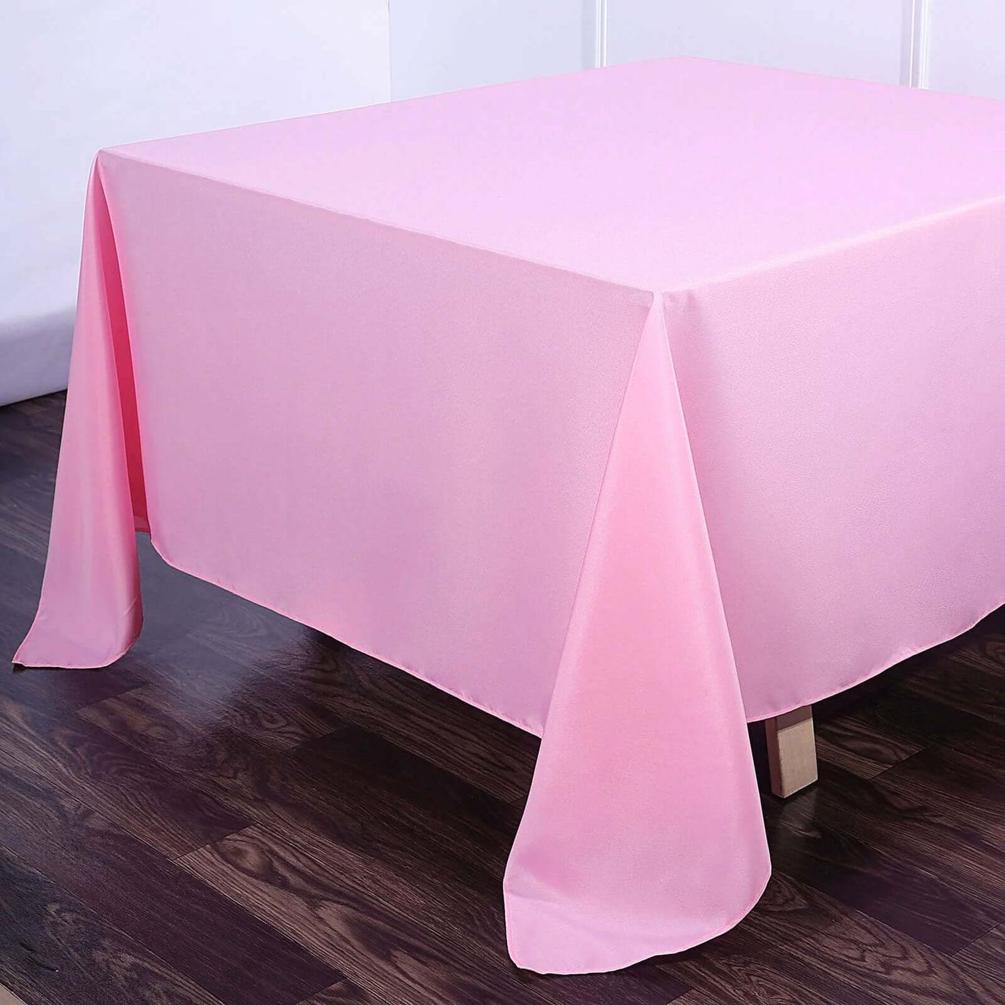 Polyester Square 90"x90" Tablecloth Pink - Wrinkle-Resistant & Durable Table Cover