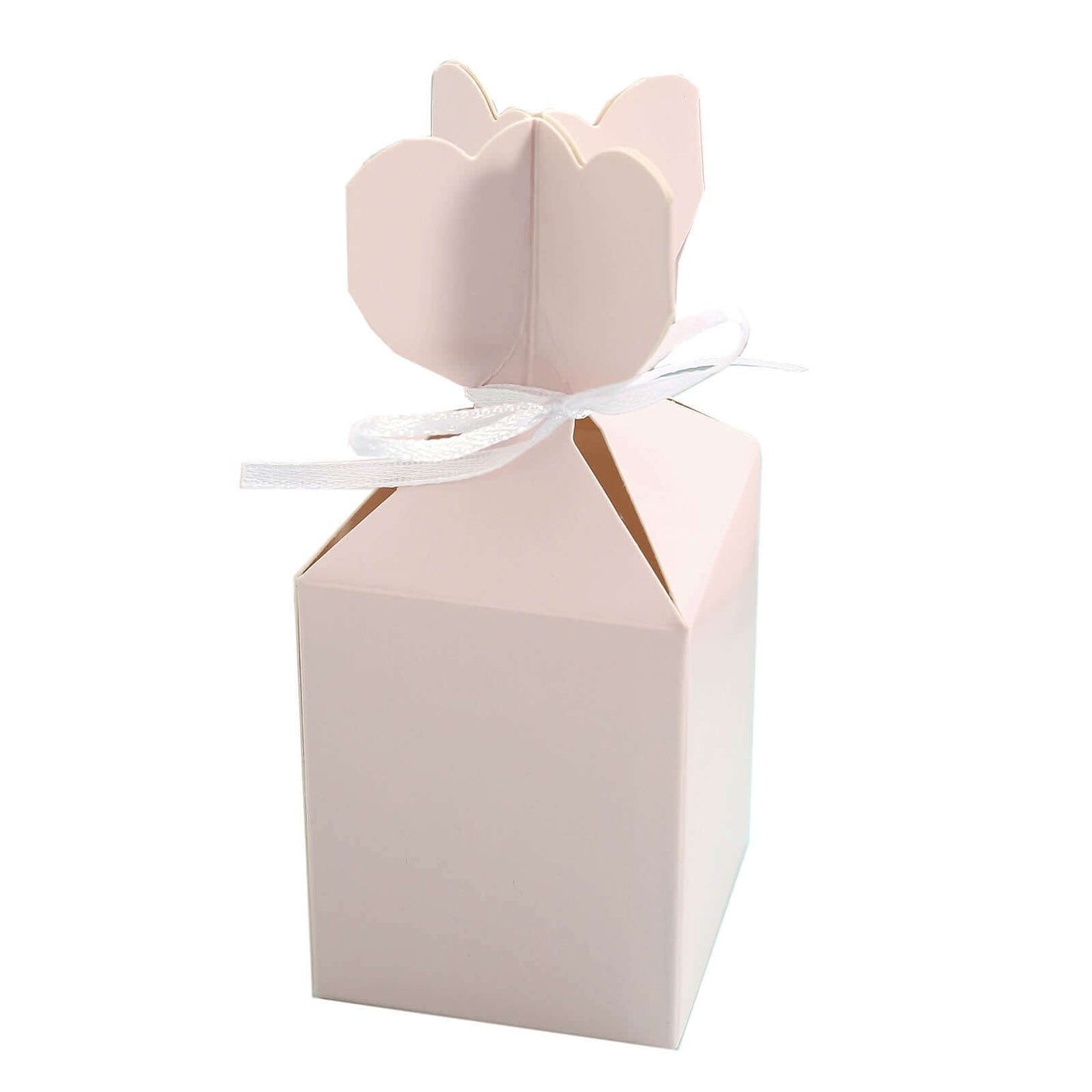 25 Pack Blush Floral Top Satin Ribbon Party Favor Candy Gift Boxes
