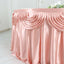 Satin 14ft Table Skirt Dusty Rose - Pleated Double Drape Table Cover