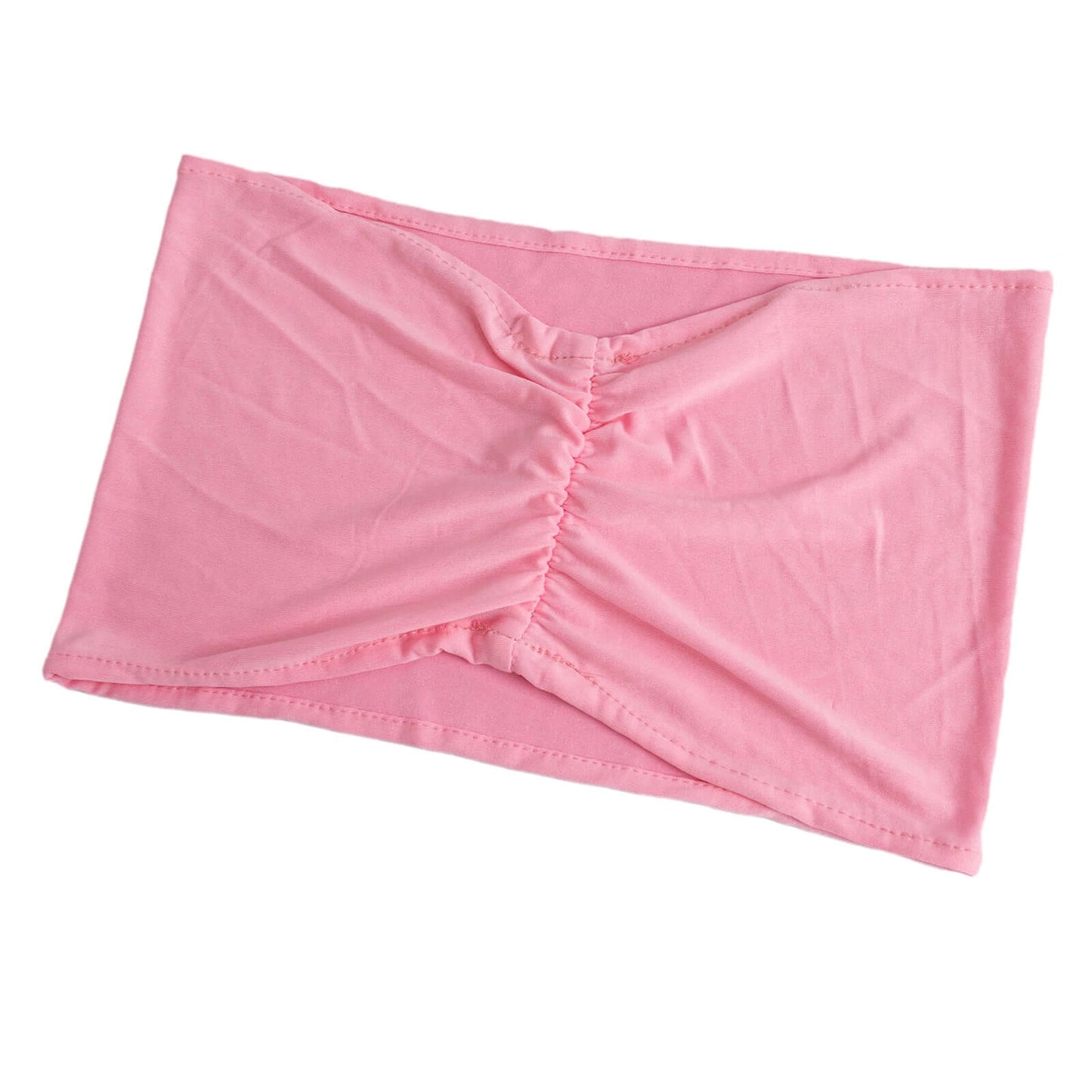 5 Pack Spandex Chair Sashes Pink Ruffled Style - Wide Easy to Use Stretch Chair Bands 8"x13"