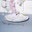 10-Pack Plastic 8" Round Dessert Plates in White with Gold Marble Print - Disposable Appetizer/Salad Plates for Chic Banquets & Special Occasions