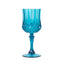 6-Pack Plastic Cocktail Goblets Ocean Blue Transparent Crystal Cut - Shatterproof Drinkware 8oz