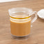 8-Pack Plastic Coffee Mugs Clear with Gold Stripes - Sturdy Disposable Cups for Coffee and Tea 8oz 3.5"