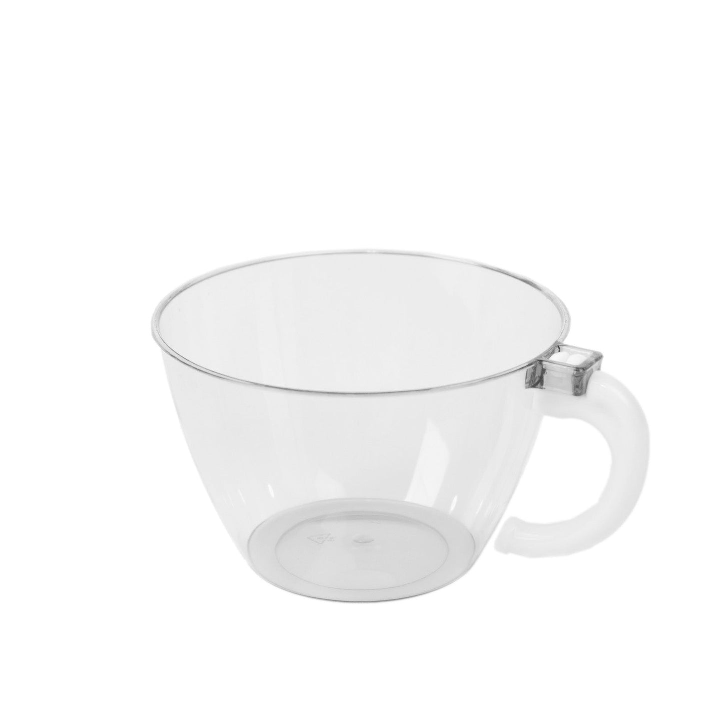 24-Pack Disposable Plastic Coffee Cups with Handles - 6oz Clear Hard Tea Mugs for Hot Beverages