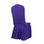 Spandex Chair Cover with Ruffle Pleated Skirt for Banquet Chairs Purple - 1-Piece Stretch Fitted Slipcover