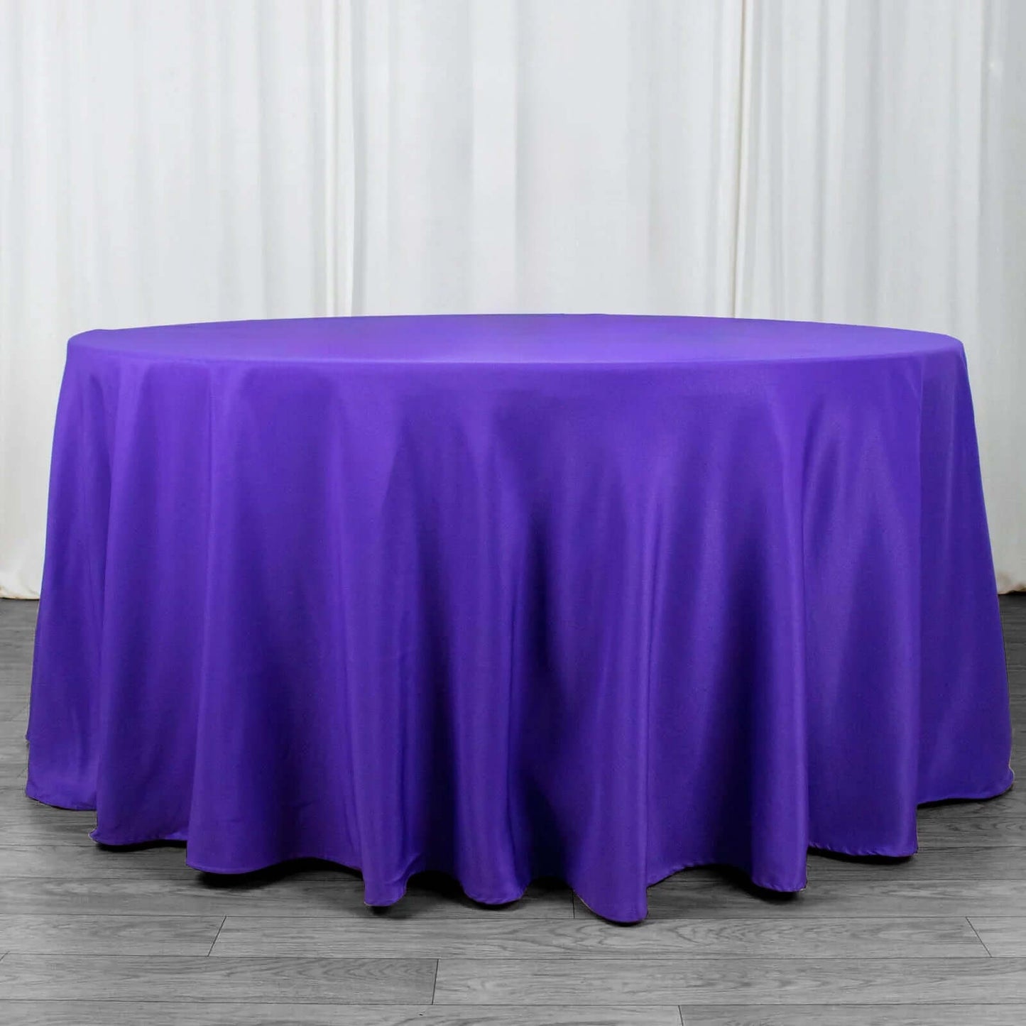 Premium Polyester 120" Round Tablecloth Purple - Seamless 220GSM Wrinkle-Resistant Table Cover