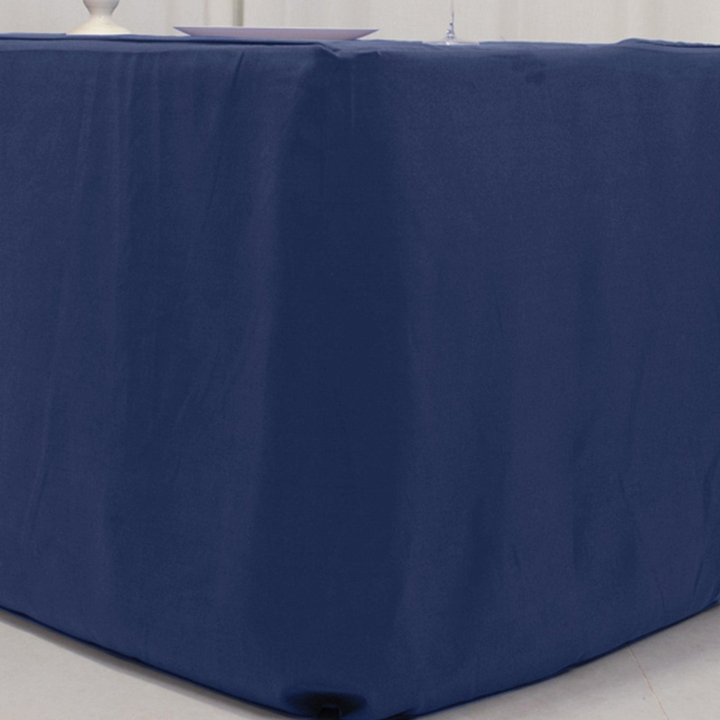 Premium Polyester 6ft Rectangle Tablecloth Navy Blue Durable Fitted 220GSM Table Cover