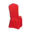Spandex Chair Cover with Ruffle Pleated Skirt for Banquet Chairs Red - 1-Piece Stretch Fitted Slipcover