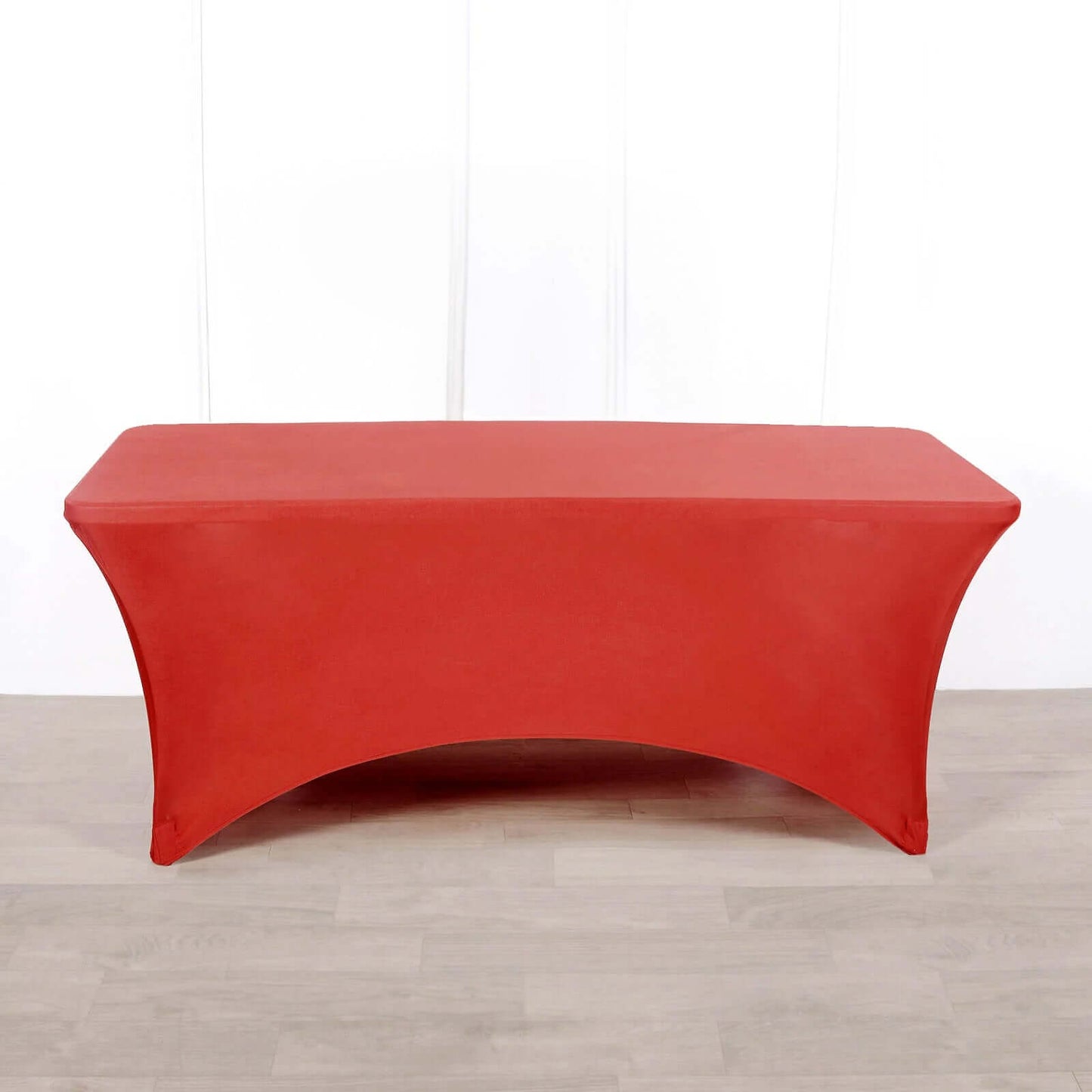 Stretch Spandex 96"x30" Rectangle Table Cover Red - Durable Form-Fitting Tablecloth