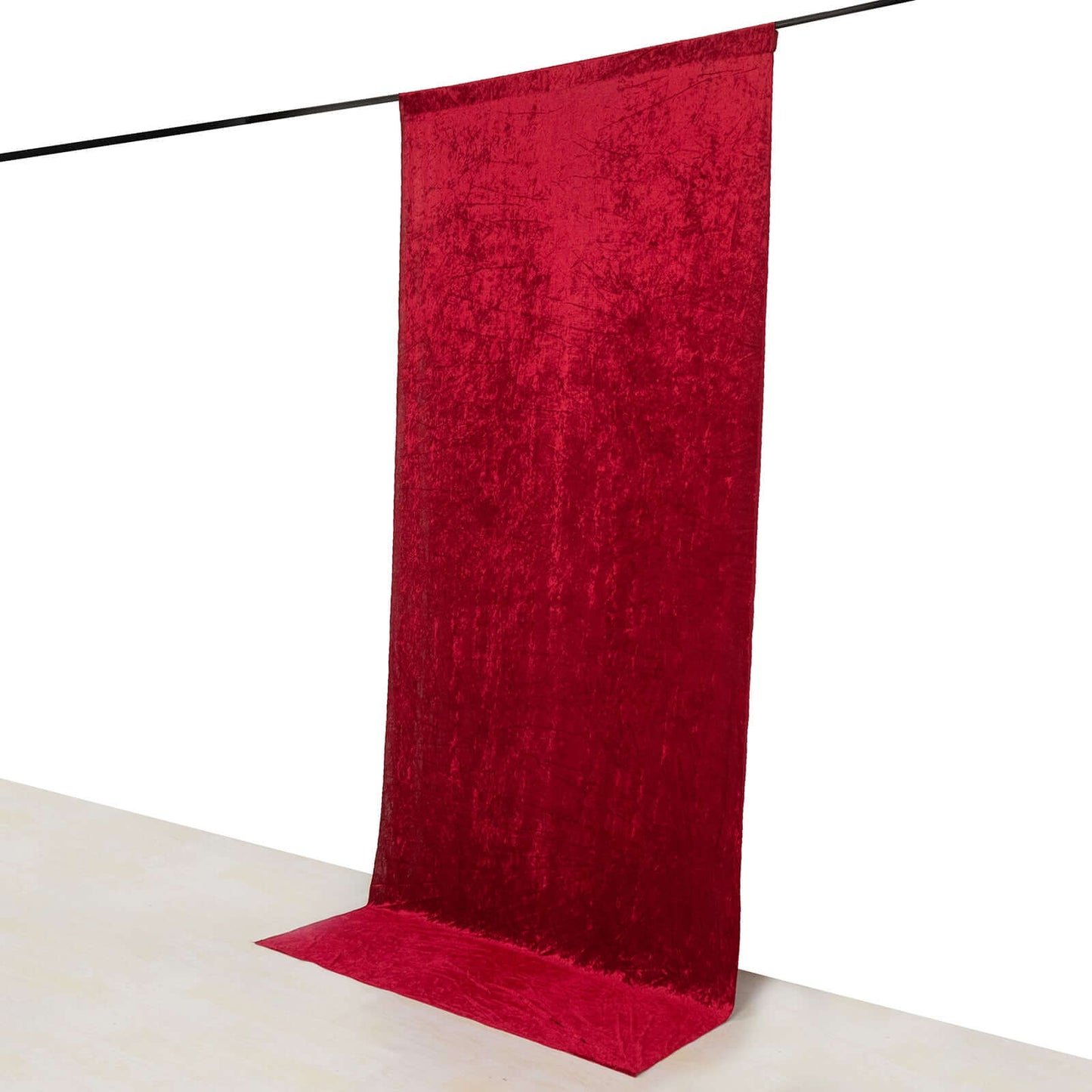 Red Crushed Velvet Backdrop Curtain â€“ 5ft x 12ft Event Drape with Rod Pocket, Privacy Panel for Photo Booths & Events