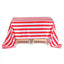 Satin 60"x102" Rectangle Tablecloth Red/White - Stripe Design with Stylish Smooth Finish Table Cover