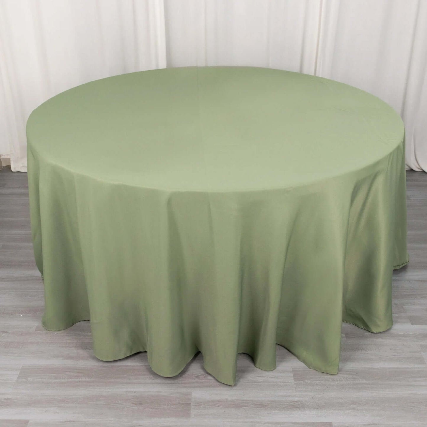 Premium Polyester 120" Round Tablecloth Dusty Sage Green - Seamless 220GSM Wrinkle-Resistant Table Cover