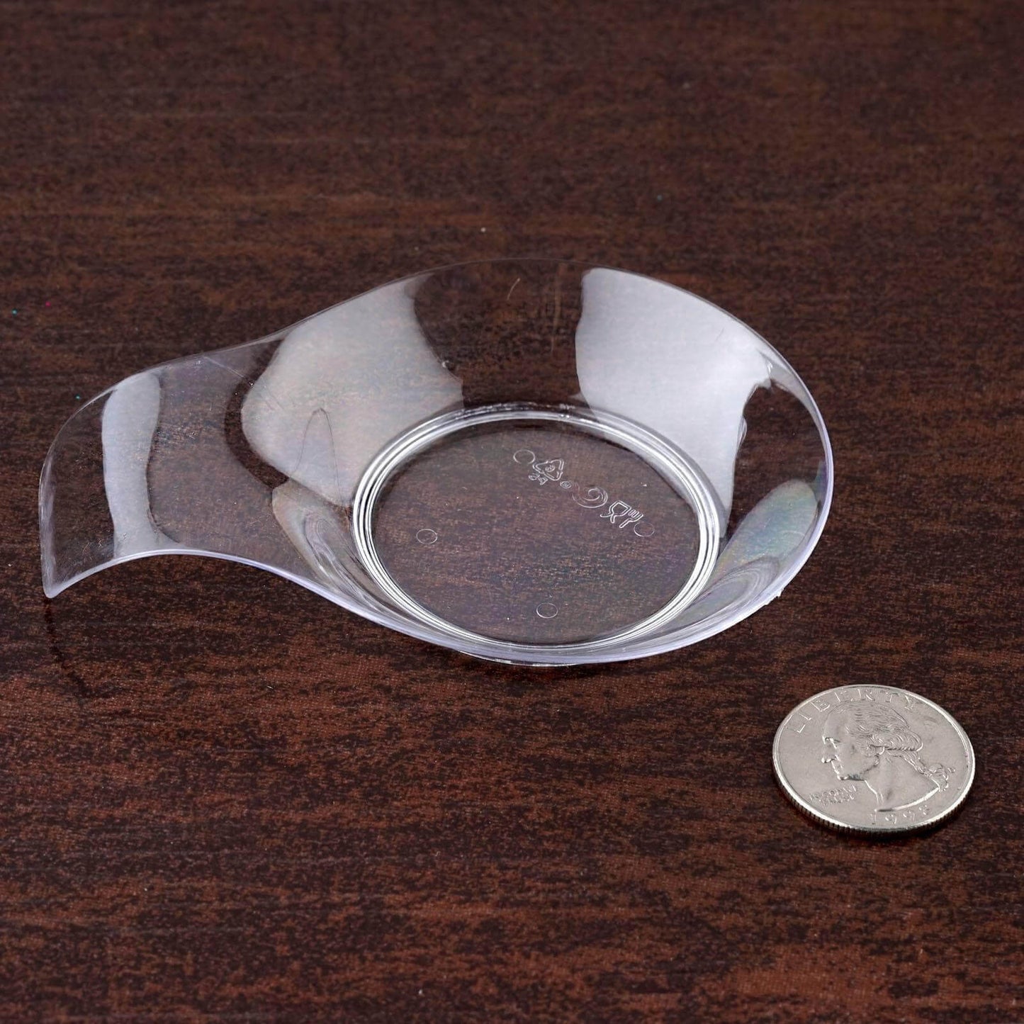 24-Pack Dessert Plates Round Design with Handle Clear - Plastic Disposable Dipping Bowls 3"