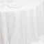Fire Retardant Premium Polyester 132" Round Tablecloth White - Stylish High-Performance Table Cover for Large Gatherings