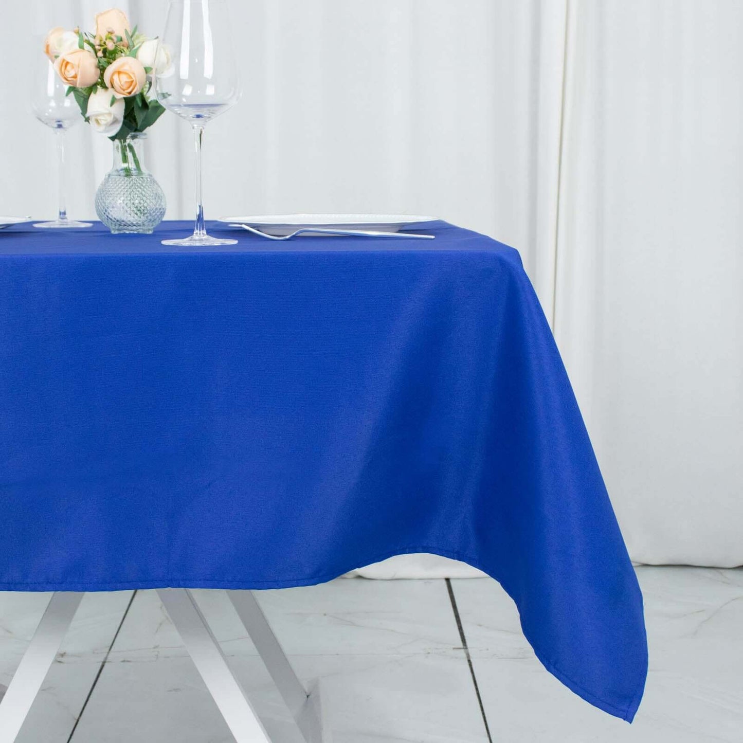 Premium Polyester 54"x54" Square Tablecloth Royal Blue - Stain and Wrinkle-Resistant 220GSM Table Cover