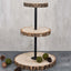 3-Tier Wooden Cheese Board Stand Tower Design Natural Wood Slice - Rustic Cupcake Centerpiece with Assembly Tools 19"
