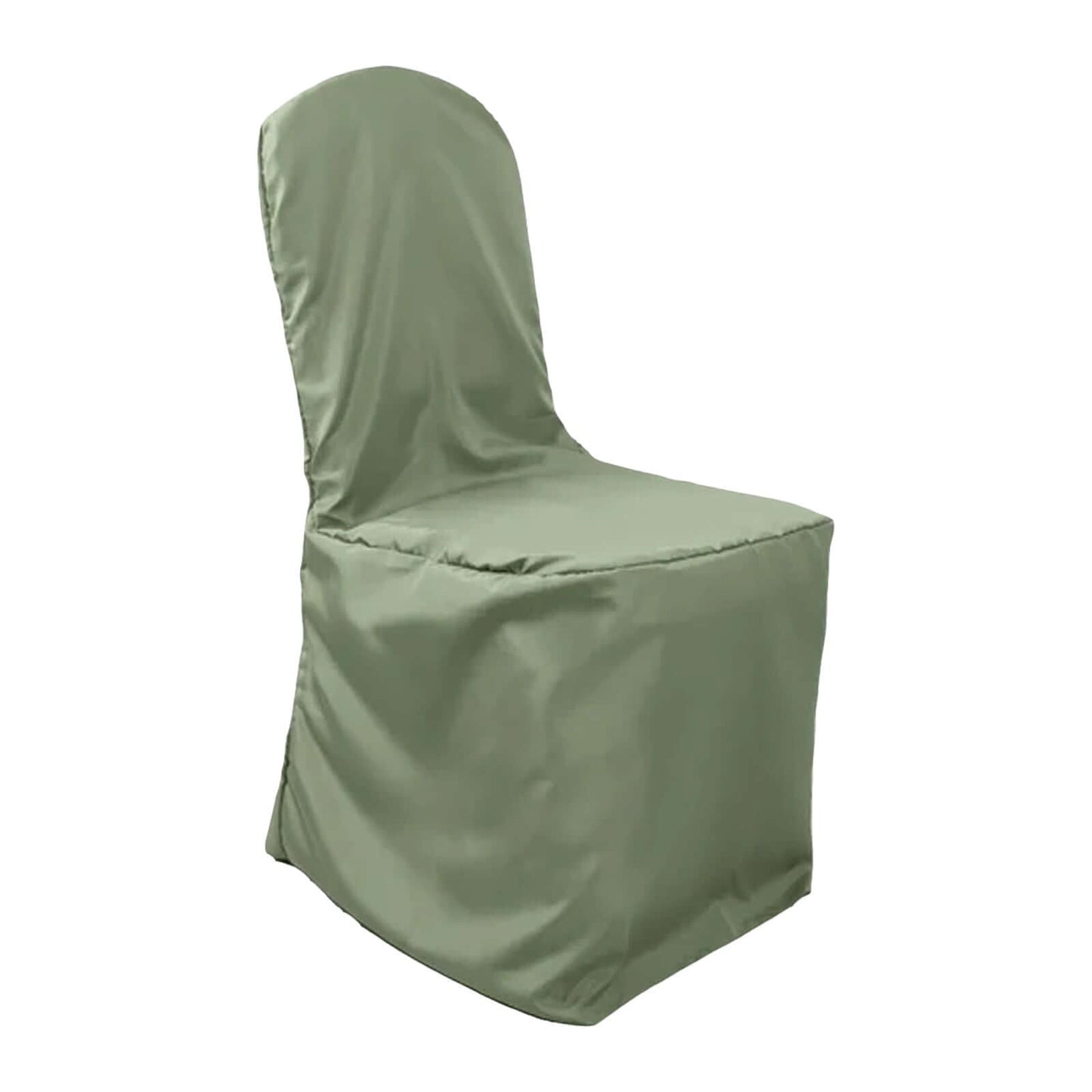 Polyester Slip On Banquet Chair Covers Dusty Sage Green - Stain-Resistant Reusable Durable Fabric