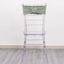 5 Pack Stretch Spandex Chair Sashes Sage Green - Reusable Chair Bands with Silver Diamond Ring Slide Buckle 5"x14"