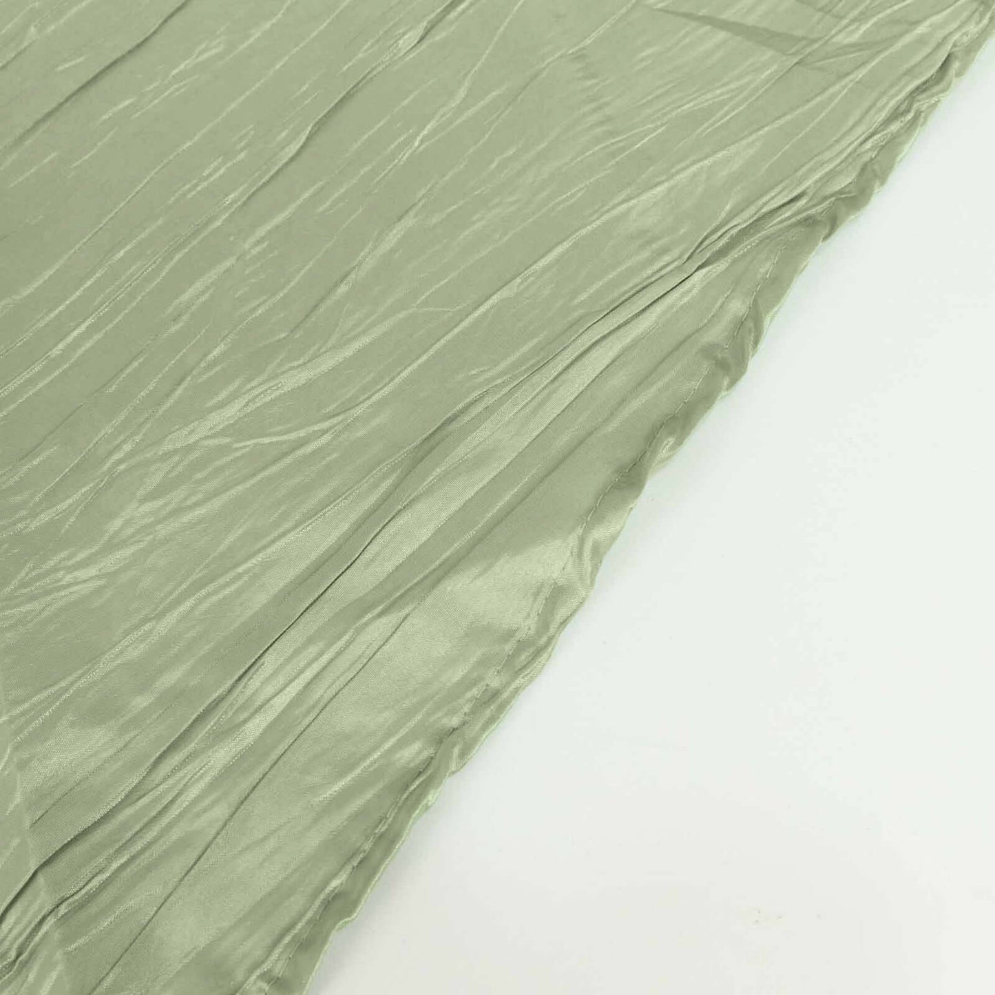 Taffeta 120" Round Tablecloth Sage Green - Seamless Accordion Crinkle Table Cover