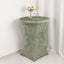Crushed Velvet Spandex 30" Round Cocktail Table Cover Sage Green Smooth Highboy Tablecloth