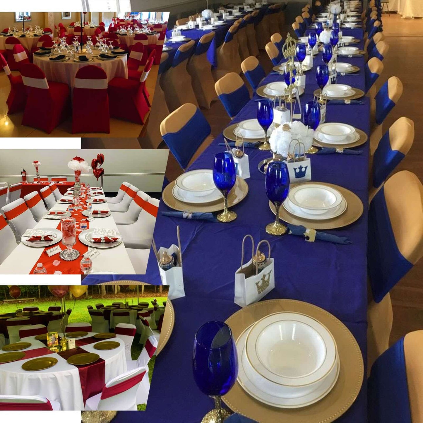 5 Pack Stretch Spandex Chair Sashes Champagne - Fitted Finish Two Ply Heavy Duty Chair Bands 5"x12"