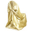 Satin Chair Cover Self-Tie Universal Design Champagne - Durable Slip-On Cover for Folding, Dining, Banquet & Standard Chairs