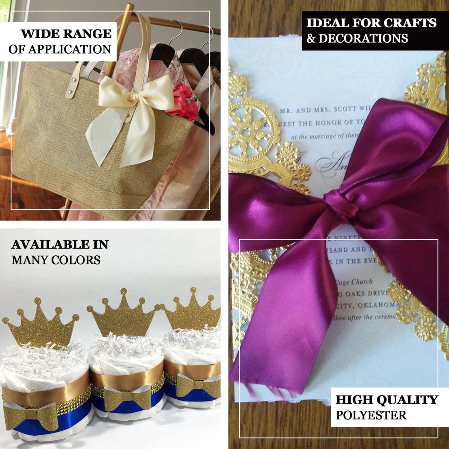 50 Yards 1.5" Navy Blue Single Face Decorative Satin Ribbon