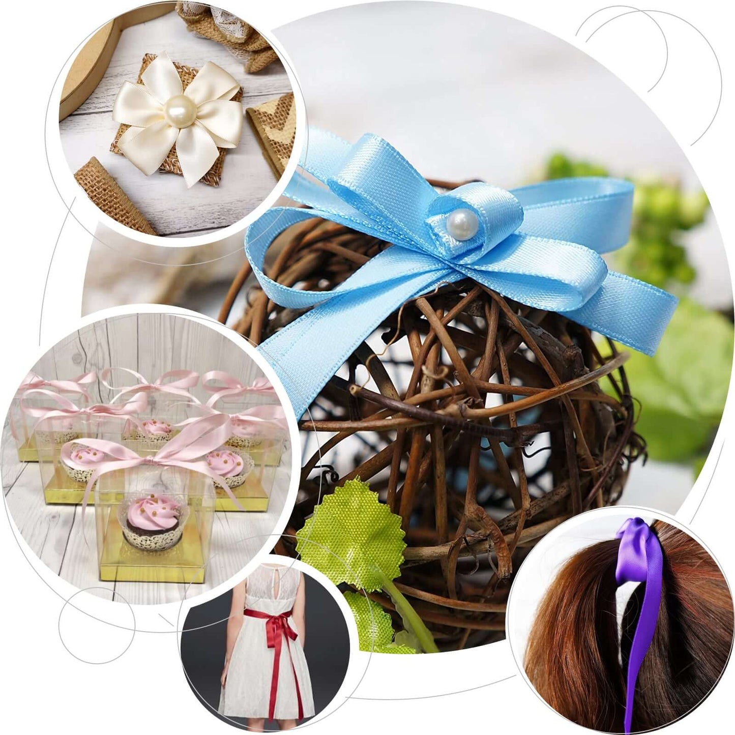 100 Yards 7/8" Red Single Face Decorative Satin Ribbon