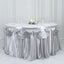 Satin 14ft Table Skirt Silver - Pleated Double Drape Table Cover