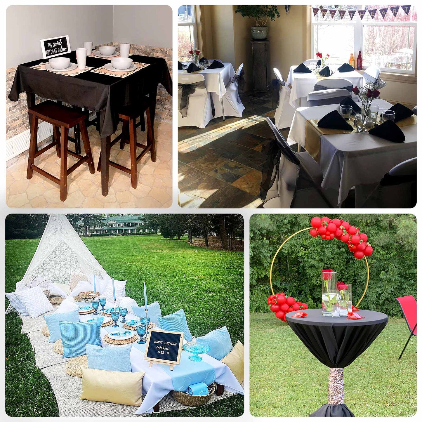 Scuba 54"x54" Table Overlay Square Tablecloth Ivory - Wrinkle Free & Stain Resistant Table Cover