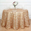 Sequin 120" Round Tablecloth Matte Champagne - Seamless Big Payette Table Cover