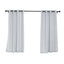 2 Pack Handmade Silver Faux Linen Curtains 52"x64", Curtain Panels With Chrome Grommets