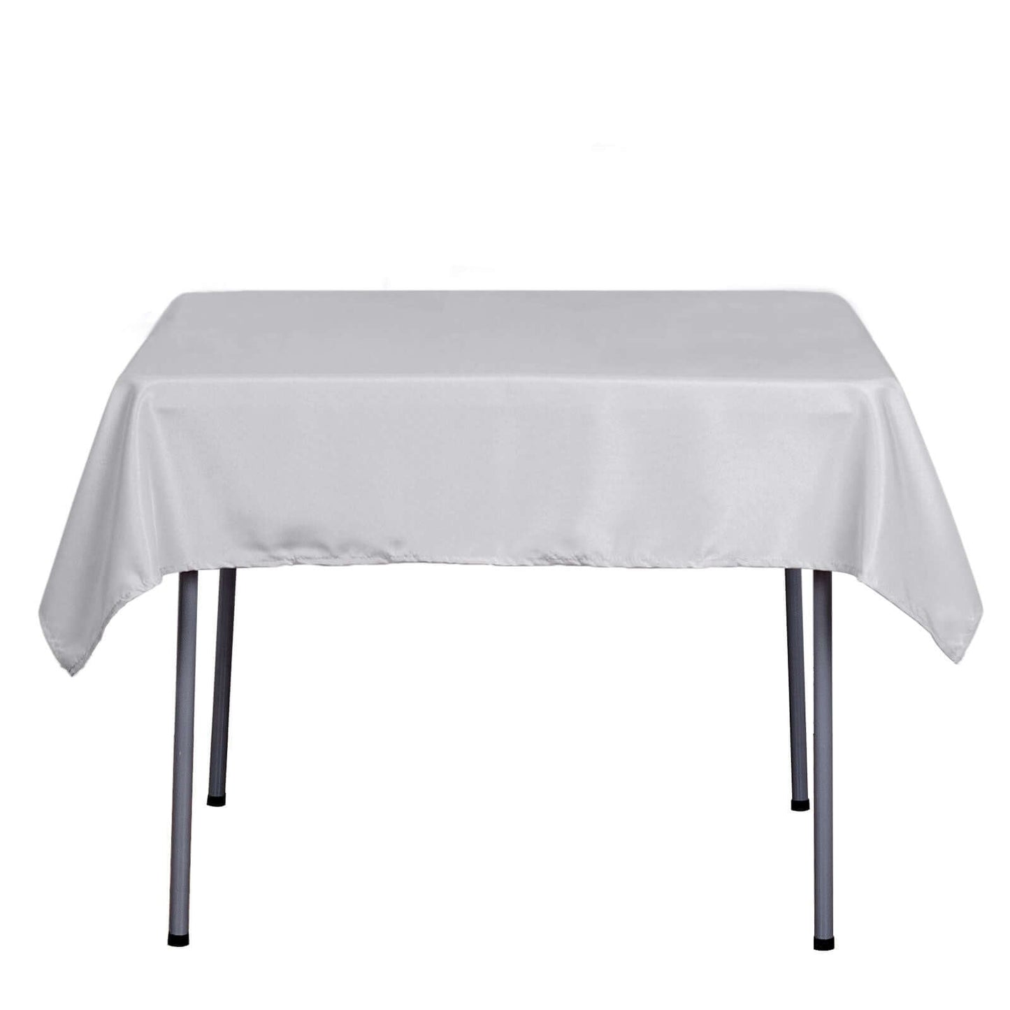 Polyester Square 54"x54" Tablecloth Silver - Wrinkle-Resistant & Durable Table Cover