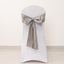 5 Pack Lamour Satin 6"x106" Chair Sashes Silver - Stylish Reusable Decorative Bows