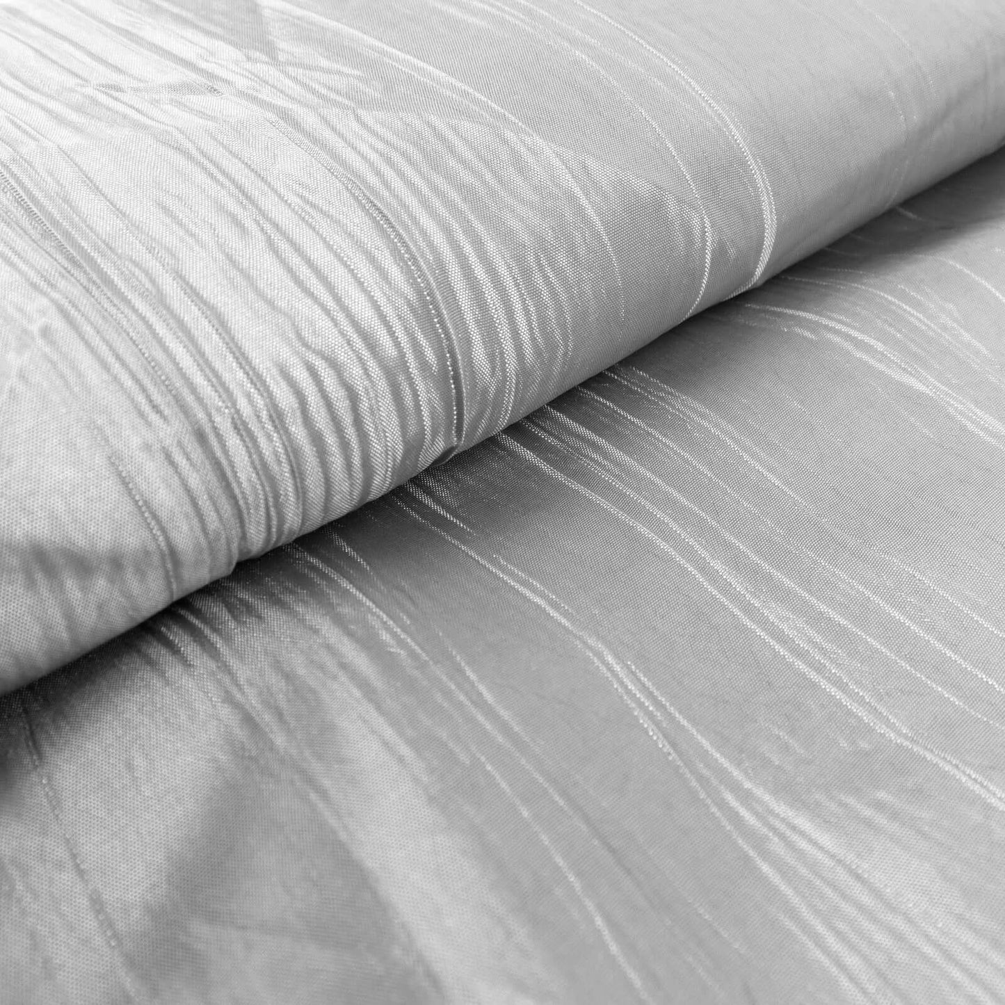 54"x10 Yards Silver Accordion Crinkle Taffeta Fabric Bolt