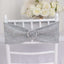5 Pack Chair Sashes Shimmer Tinsel Spandex 5"x12" with Silver Rhinestone Buckles Silver - Stylish Decor for Weddings