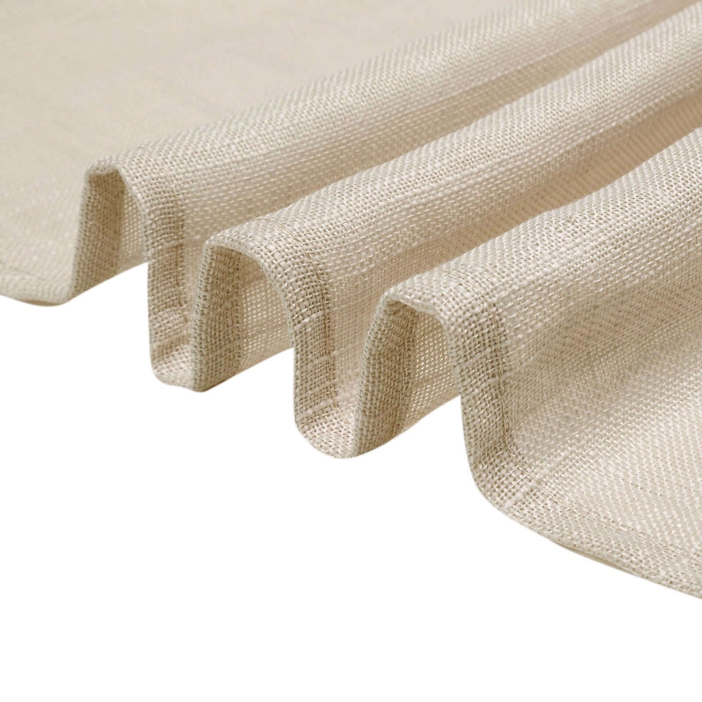 Faux Linen 12"x108" Table Runner Beige - Slubby Textured & Wrinkle Resistant Table Decor