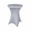 Spandex 30" Round Cocktail Table Cover Silver - Easy to Maintain Stretch Fitted Highboy Tablecloth