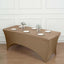 Stretch Spandex 96"x30" Rectangle Table Cover Taupe - Durable Form-Fitting Tablecloth