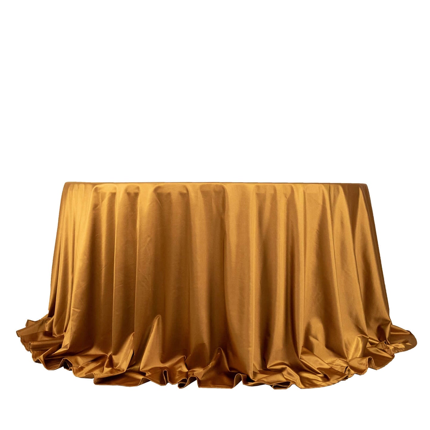 Scuba Round 132" Tablecloth Shimmering Gold - Wrinkle Free, Stain Resistant & Seamless Table Cover for Weddings and Parties